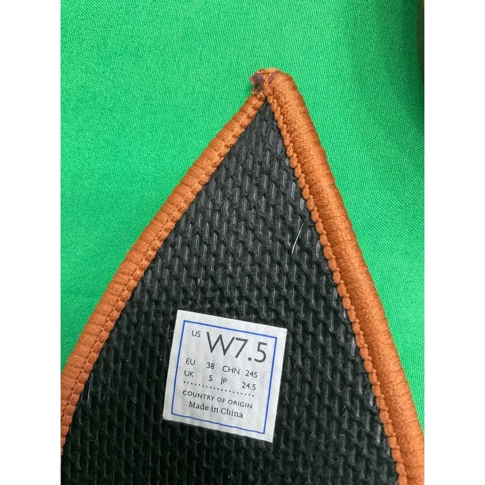 Rothy's The Point ballet flats the "Amber" burnt orange textile Blue Trim 7.5 - Picture 13 of 14